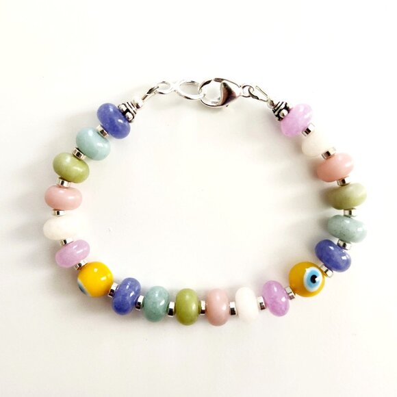 BRACELET EYE KNOW MELTING MOMENTS MULTI GEMSTONE 7 INCHES - Picture 1 of 1